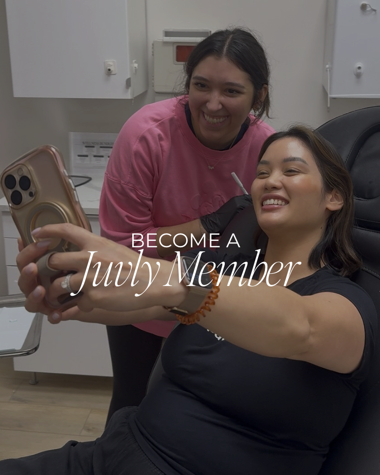 Juvly member taking a selfie with her provider during treatment